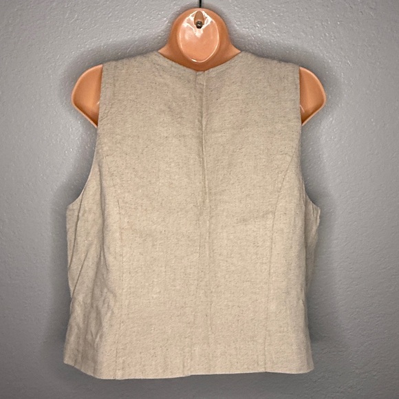 Tan/Beige Women's Linen Vest - Picture 6 of 6